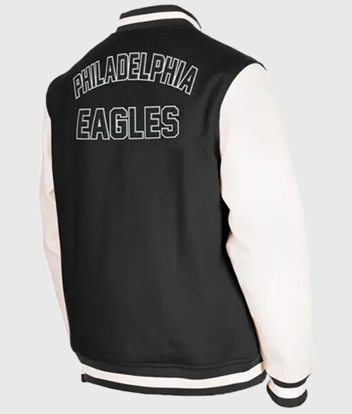 NFL Philadelphia Eagles Black Varsity Jacket-1