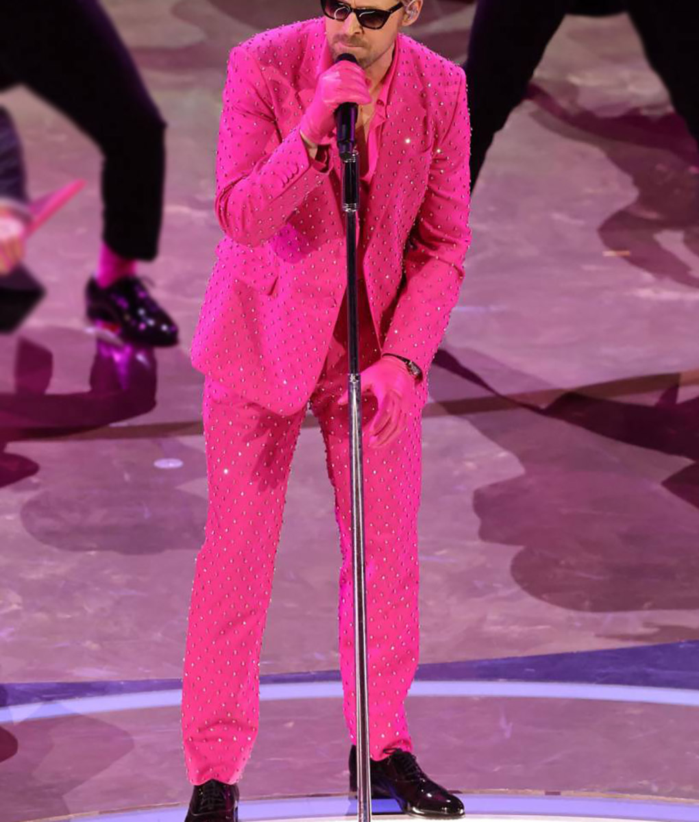 Ryan Gosling Oscars Bedazzled Pink Suit (5)