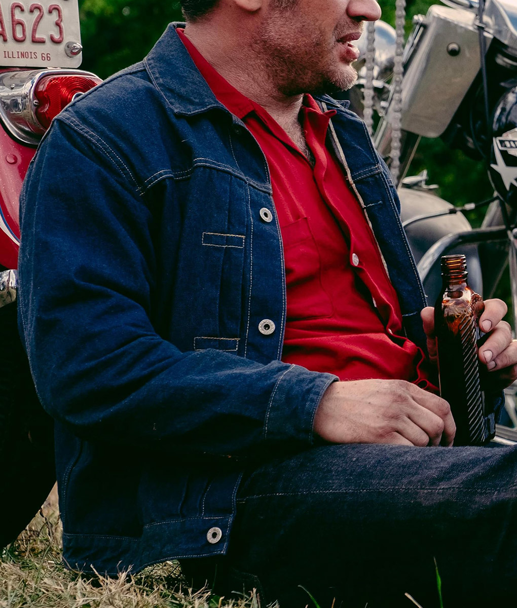 Tom Hardy The Bikeriders Blue Jacket (3)