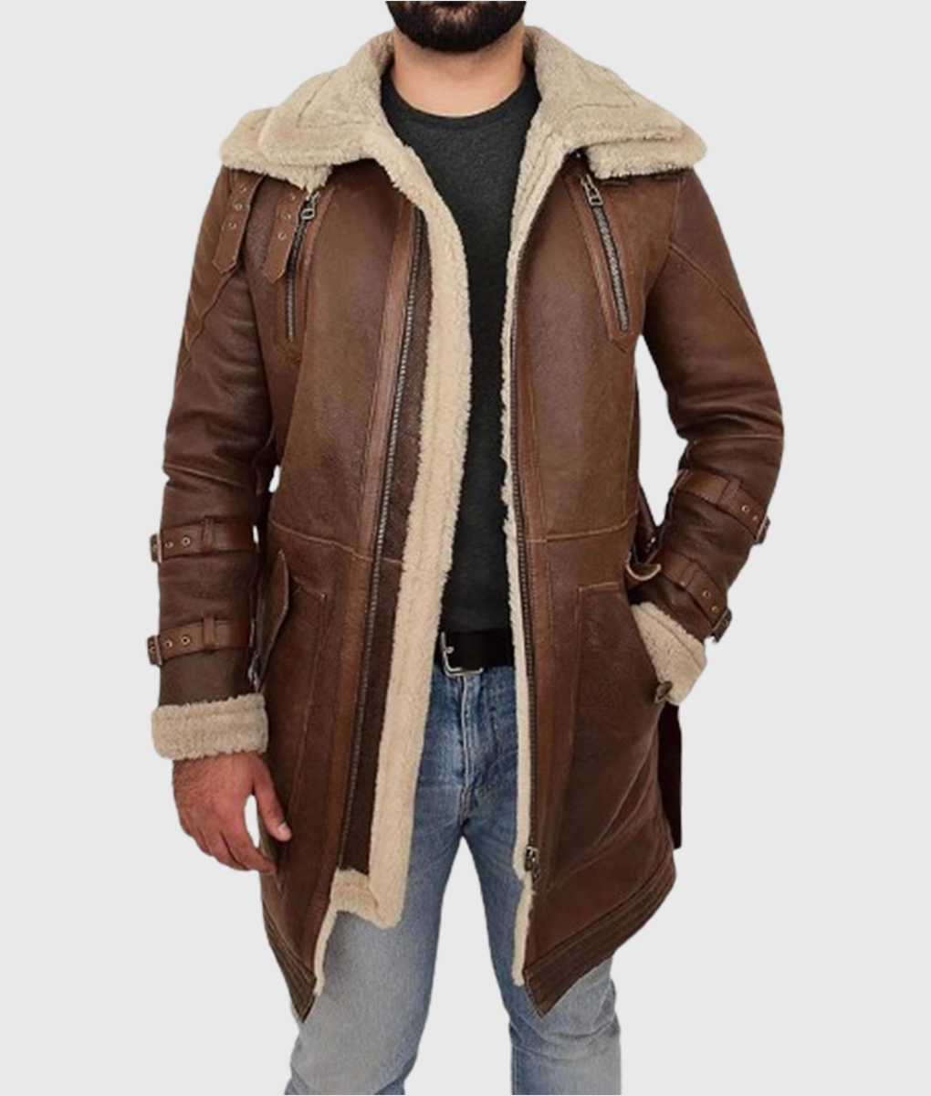 Wilson Belted Brown Leather Coat-2