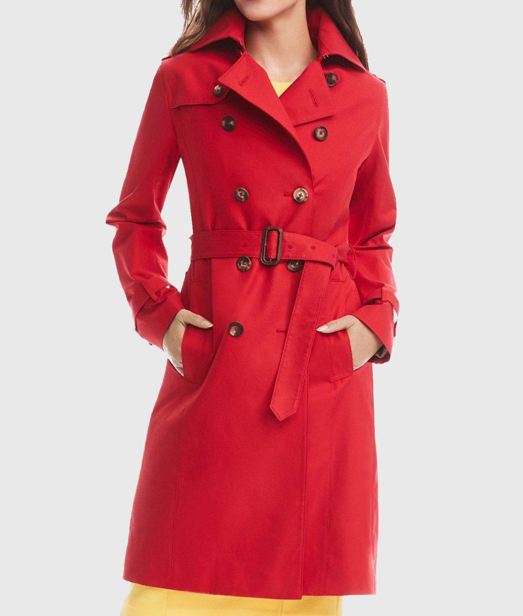 Alice Braga Dark Matter Red Trench Coat (1)