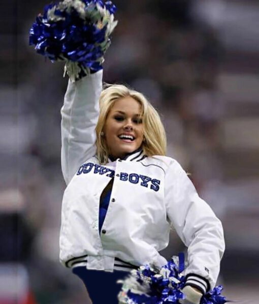 Dallas Cowboys Cheerleaders Cropped White Jacket