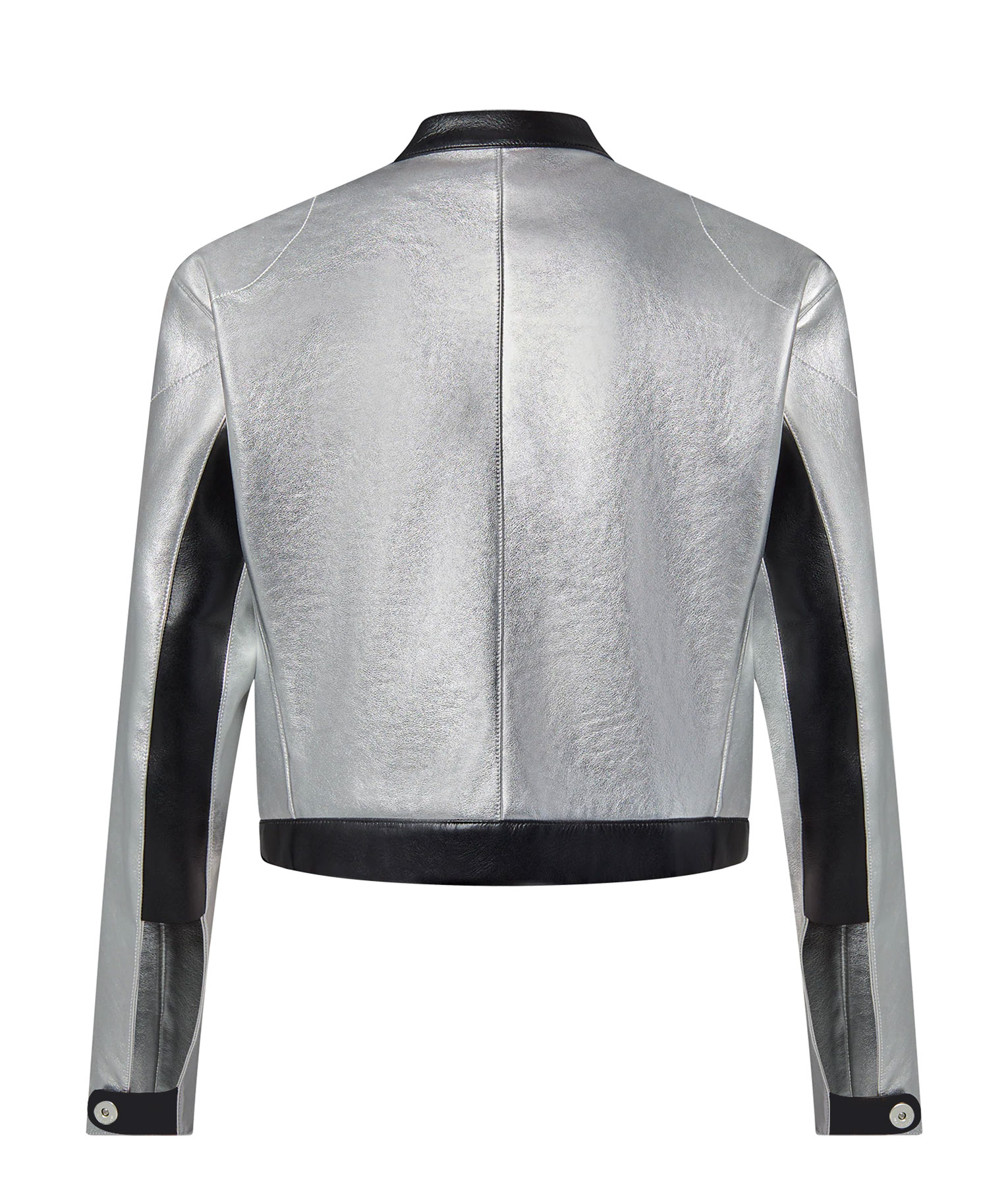 Dawn Staley Silver Cropped Leather Jacket (6)