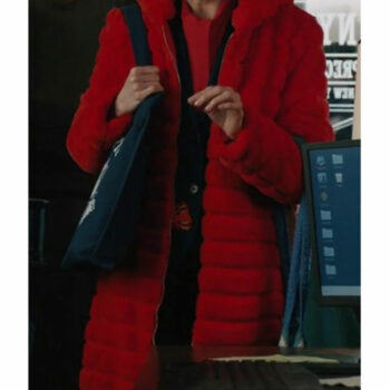Elsbeth Red Puffer Fur Coat-3