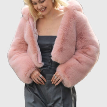 Gigi Hadid Maybelline Commercial Pink Fur Jacket-3