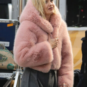Gigi Hadid Maybelline Commercial Pink Fur Jacket-2