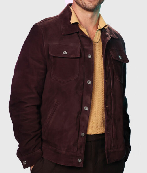 Glen Powell Hit Man (Gary Johnson) Brown Jacket