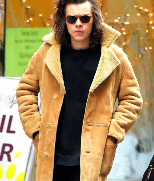 Harry Styles Shearling Suede Leather Jacket
