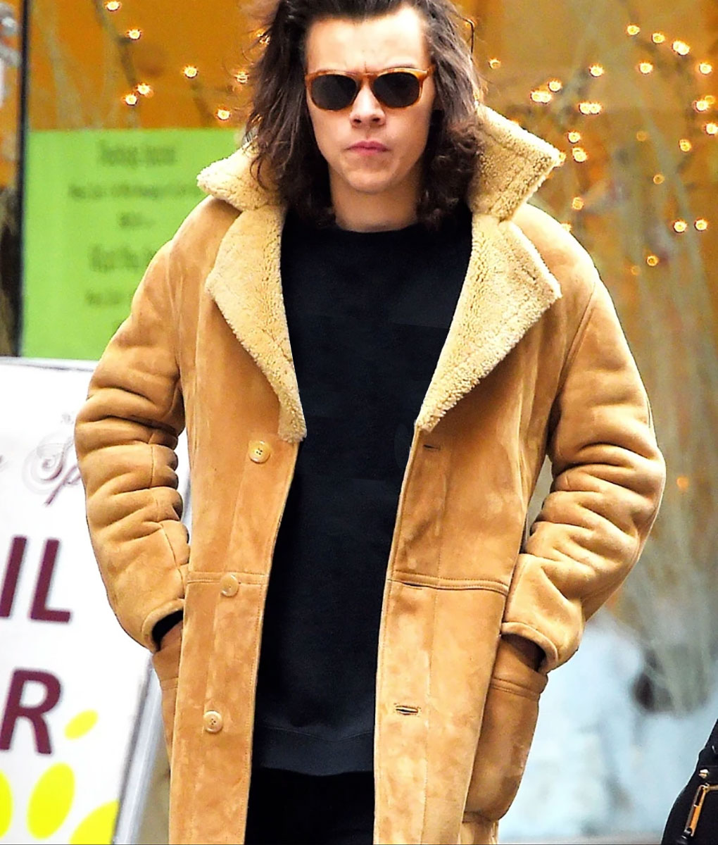 Harry Styles Brown Shearling Jacket (1)