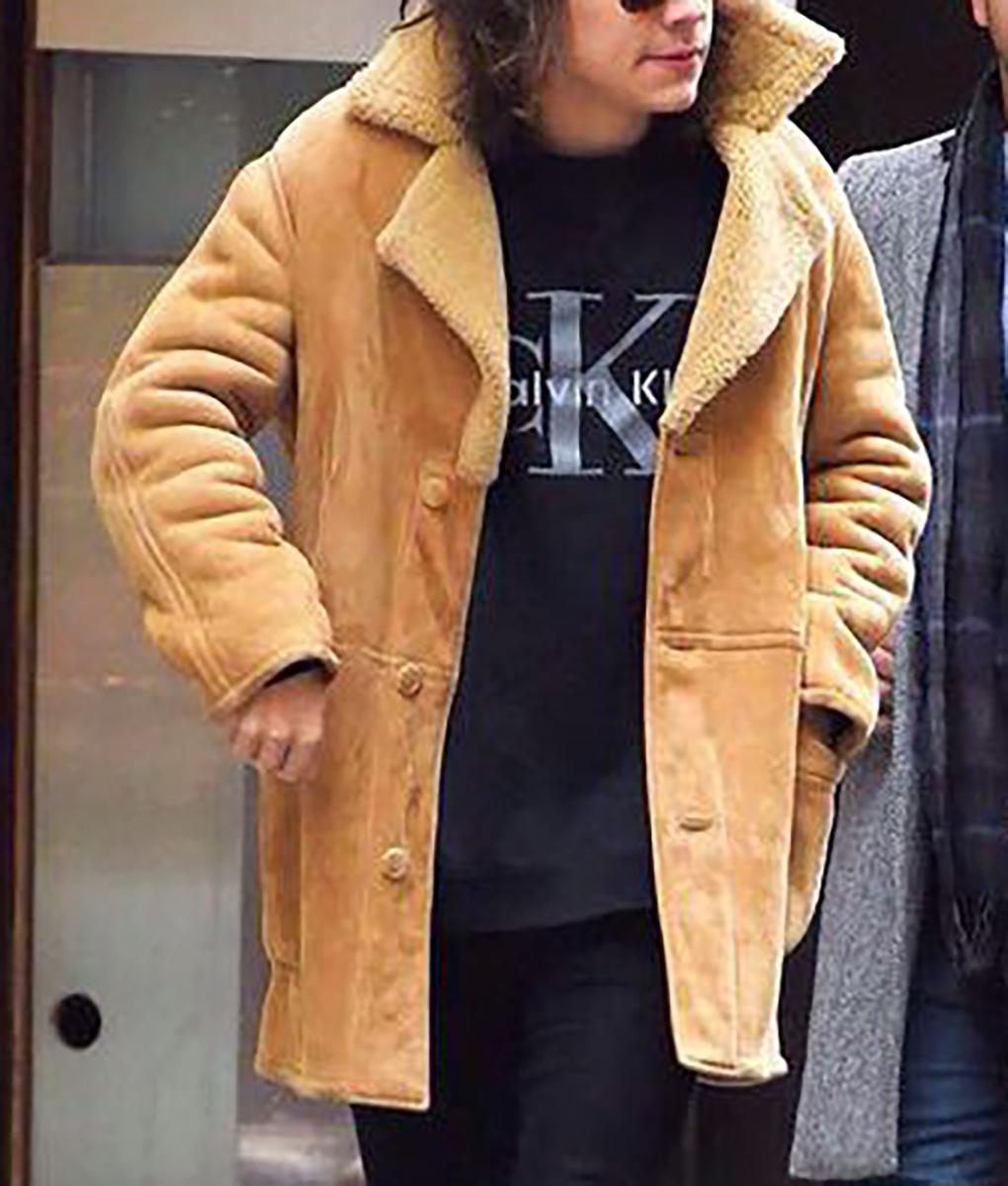 Harry Styles Brown Shearling Jacket (2)