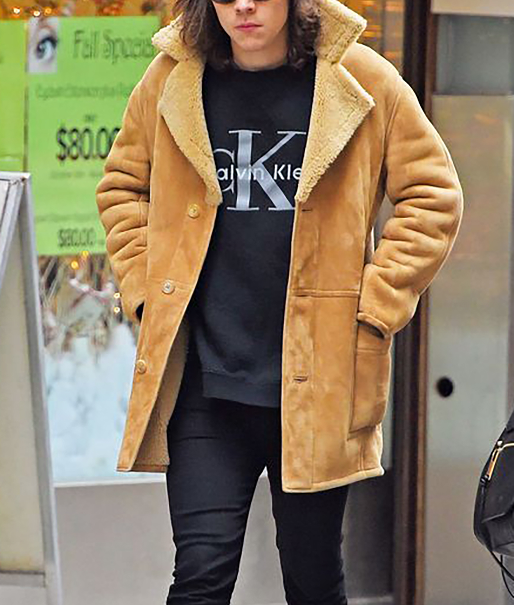 Harry Styles Brown Shearling Jacket (3)