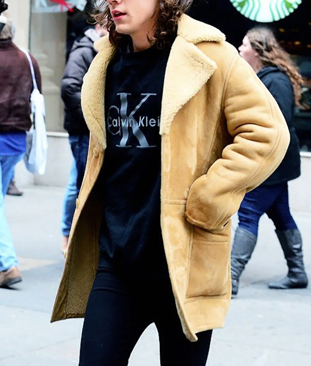 Harry Styles Brown Shearling Jacket (6)