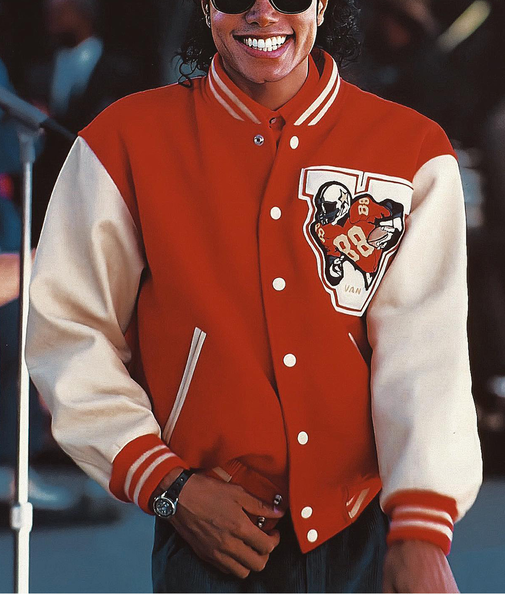 Jaafar Jackson Michael Red Varsity Jacket (2)