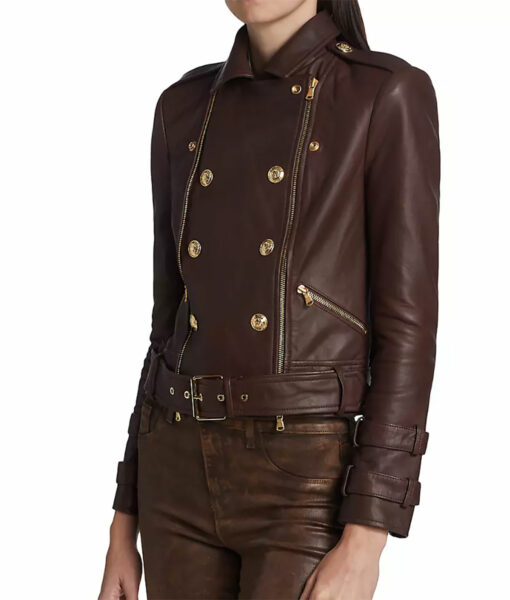 Kaitlin Olson Hacks Chocolate Brown Leather Jacket-3