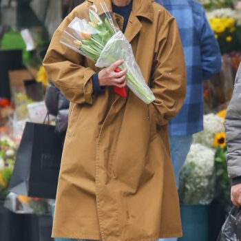 Katie Holmes Cotton Brown Trench Coat-3