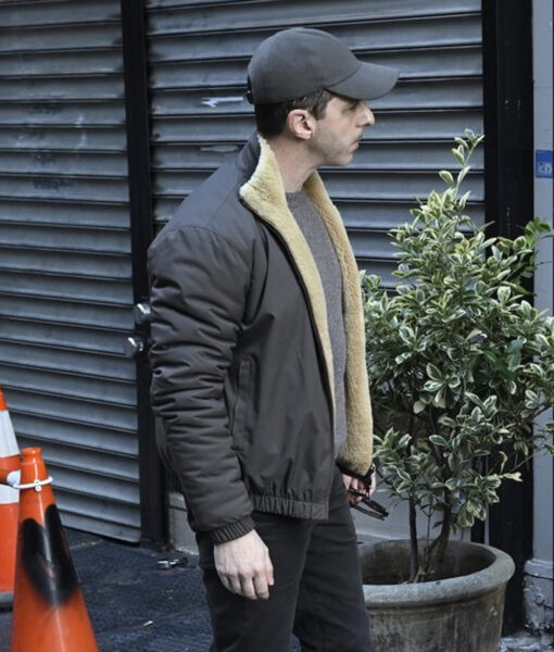 Kendall Roy Succession (Jeremy Strong ) Shearling Jacket-3