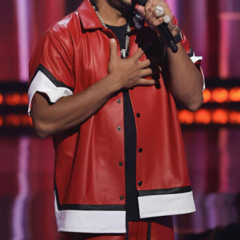 Ludacris iHeartRadio Music Award Red Leather Jacket-1
