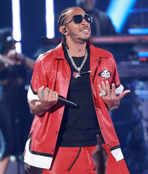 Ludacris iHeartRadio Music Award Red Leather Jacket-2