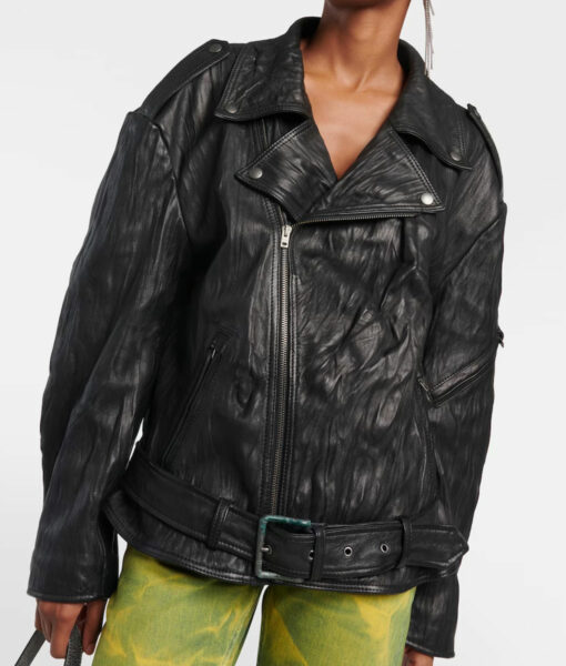 Megan Fox Coachella 2024 Black Leather Jacket-4