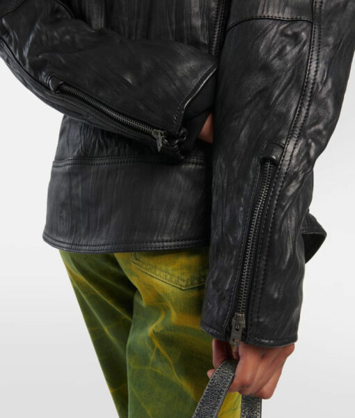 Megan Fox Coachella 2024 Black Leather Jacket-5