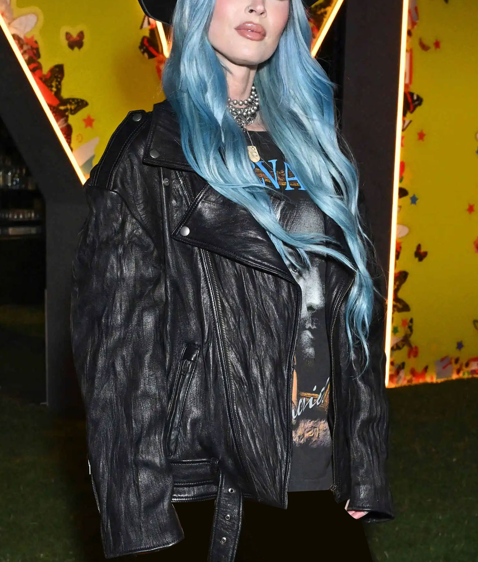 Megan Fox Coachella 2024 Black Leather Jacket-2