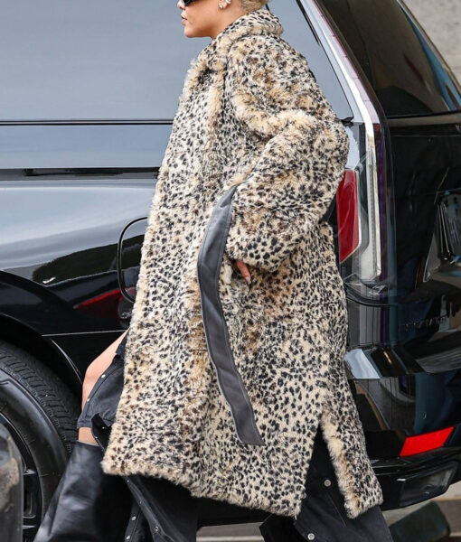 Rihanna Leopard Print Fur Coat-3