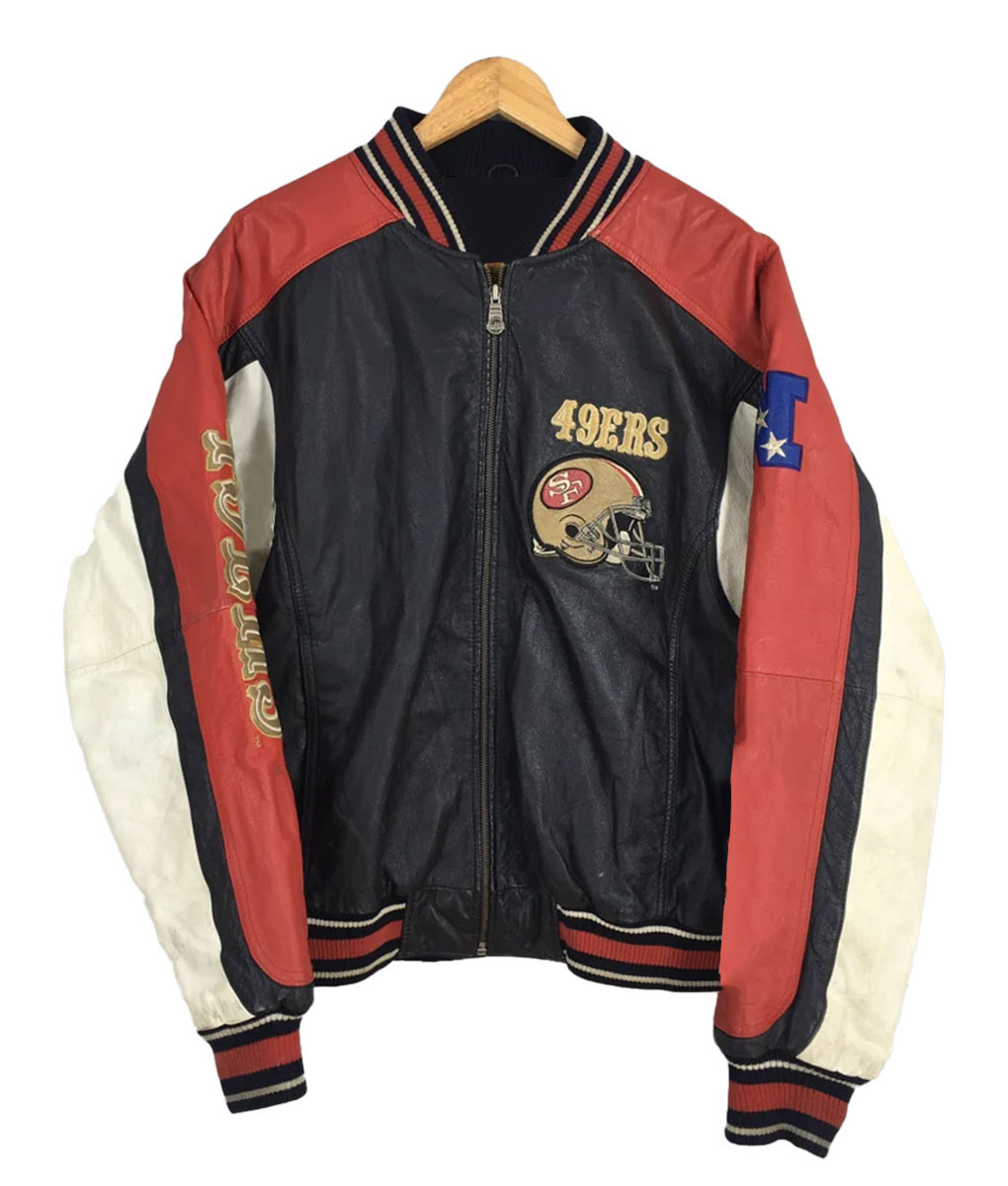 San Francisco 49ers Bomber Leather Jacket-3