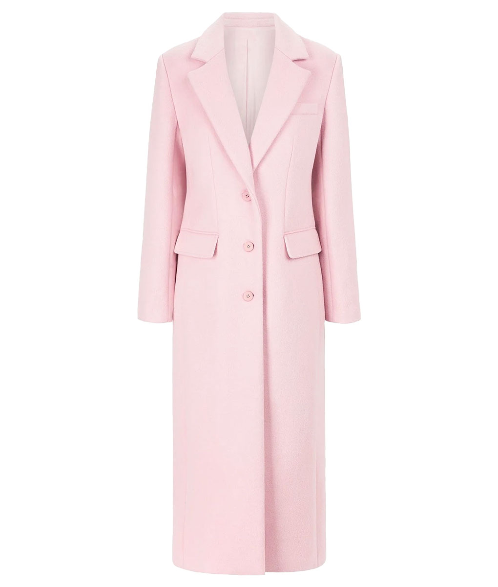 Selena Gomez Rare Beauty Long Pink Coat-1