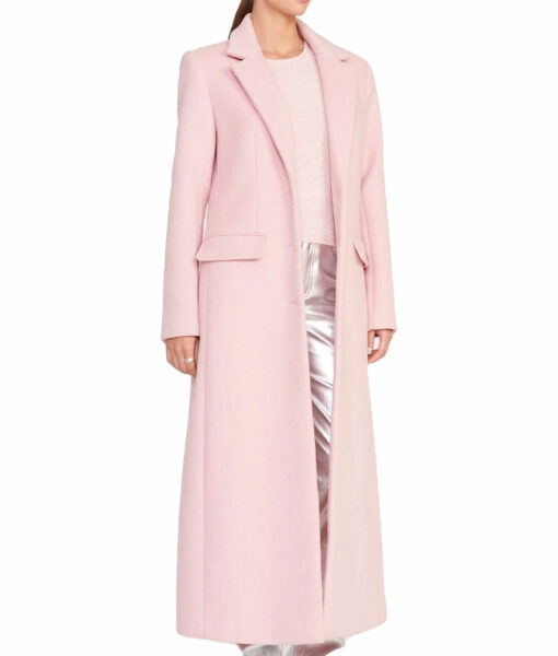 Selena Gomez Rare Beauty Long Pink Coat-3