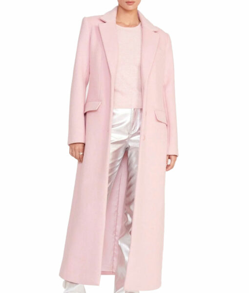Selena Gomez Rare Beauty Long Pink Coat-4
