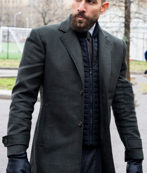 Special Agent Omar Adom FBI (Zeeko Zaki) Charcoal Gray Coat-1