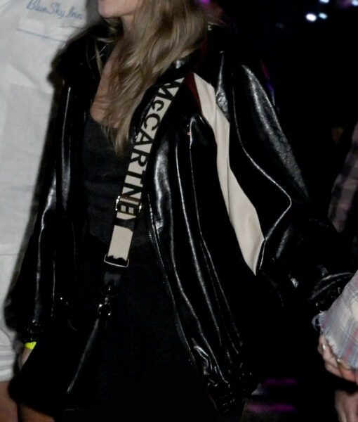 Taylor Swift Coachella Music Festival 2024 Black Leather Jacket