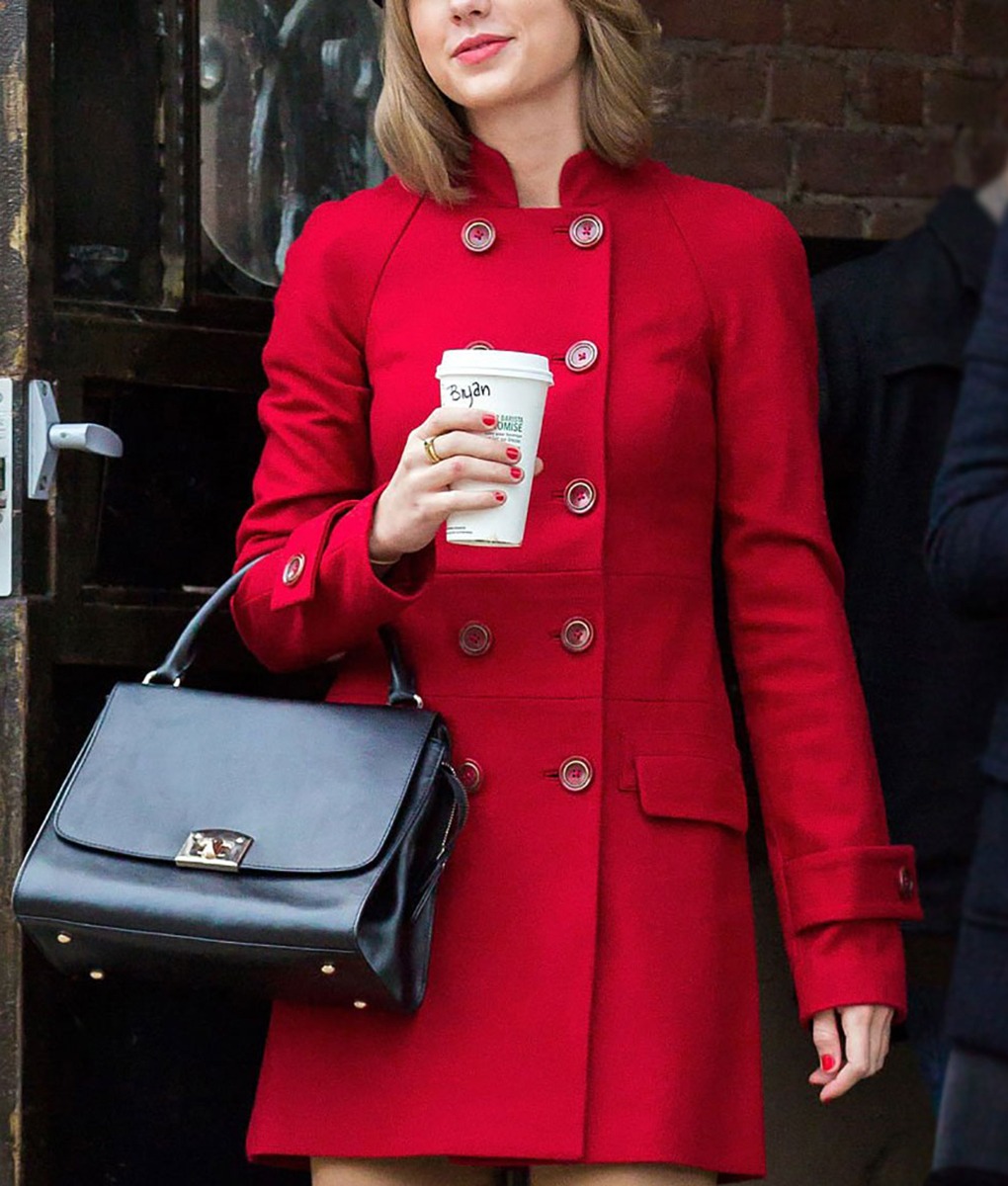 Taylor Swift Double Breasted Red Coat (1)