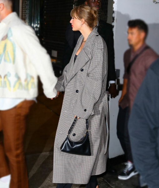 Taylor Swift SNL Afterparty Grey Trench Coat-2