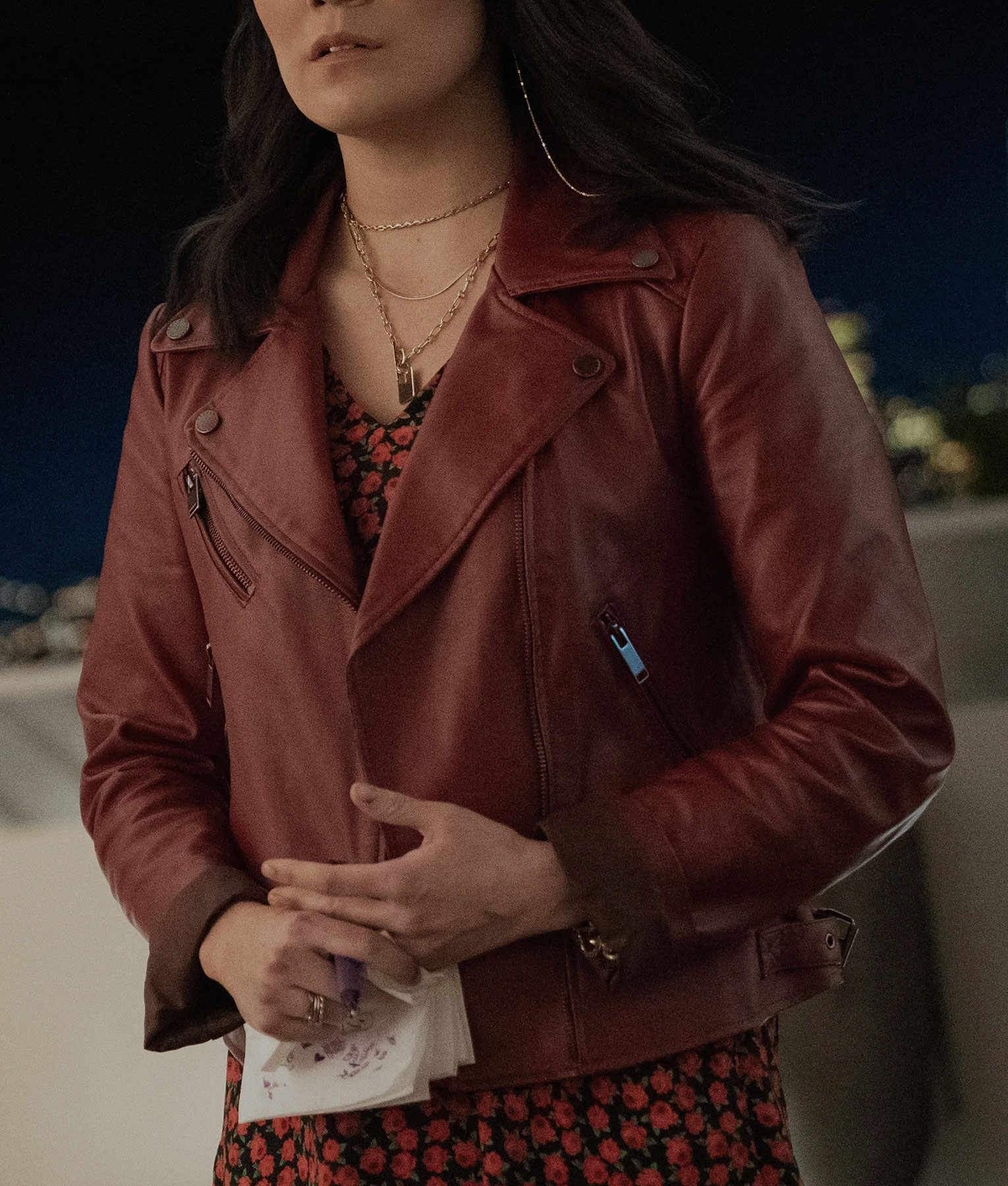 The Afterparty Zoe Chao Maroon Jacket (1)