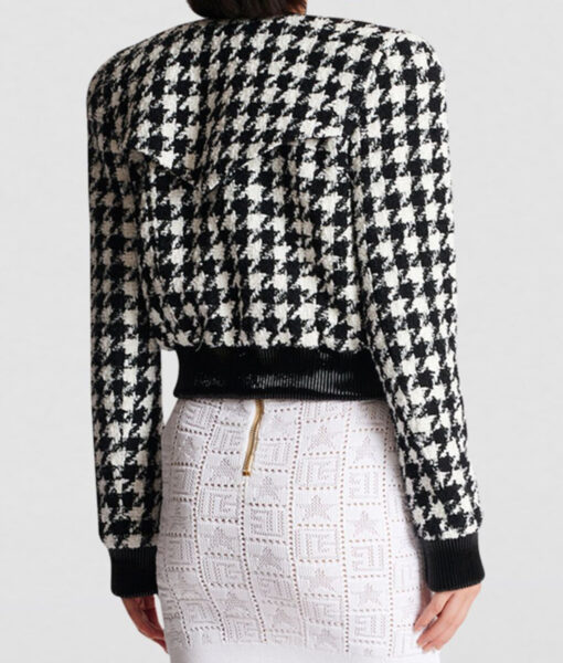 Today Show Alison Brie Houndstooth Round Neck Jacket-2