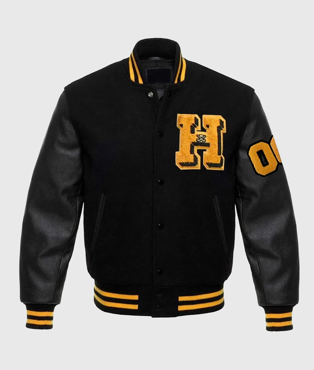 Jason Kelce Cleveland Heights Black Varsity Jacket-3