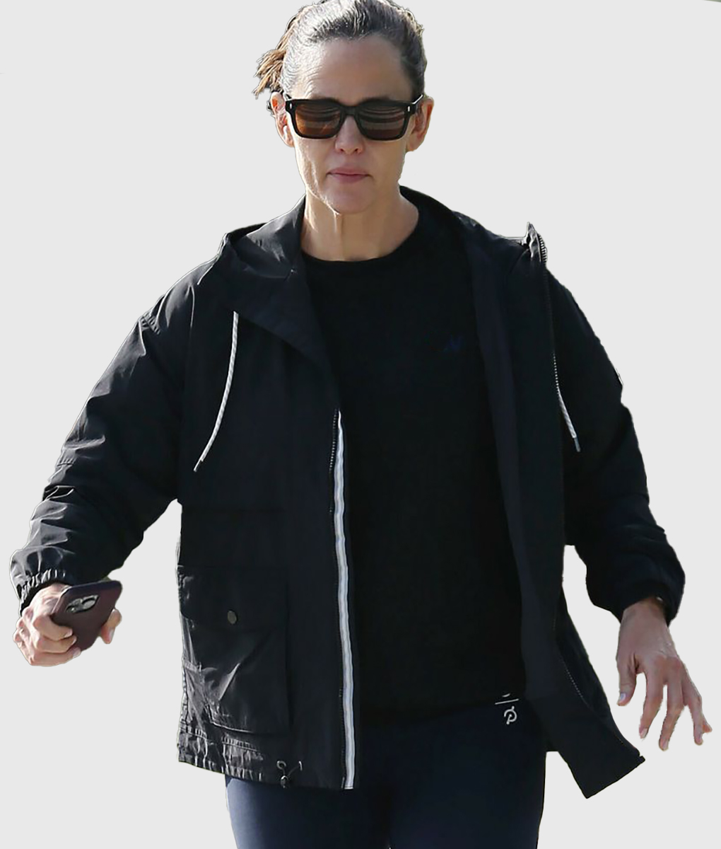 Jennifer Garner Black Hooded Jacket (1)
