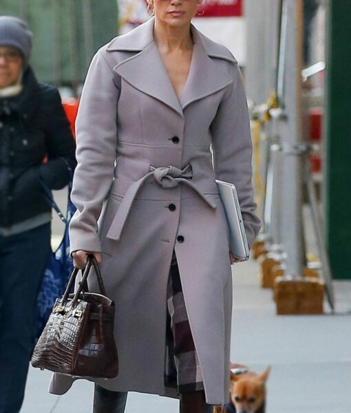 Jennifer Lopez NYC Wool Gray Trench Coat-3