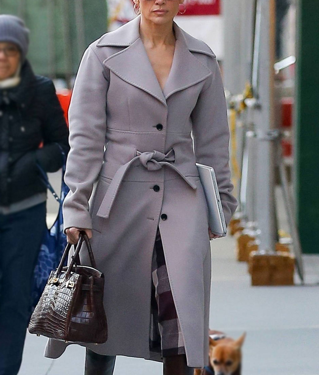 Jennifer Lopez Gray Trench Coat (1)