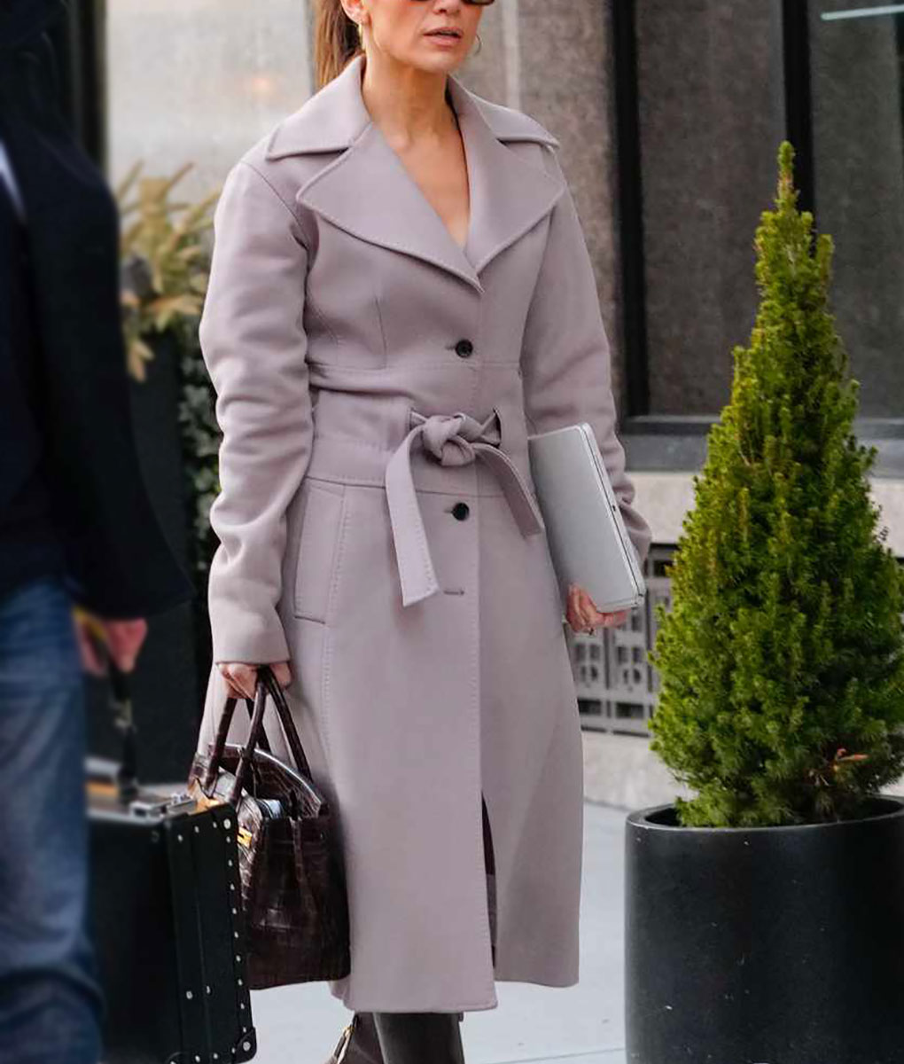Jennifer Lopez Gray Trench Coat (2)