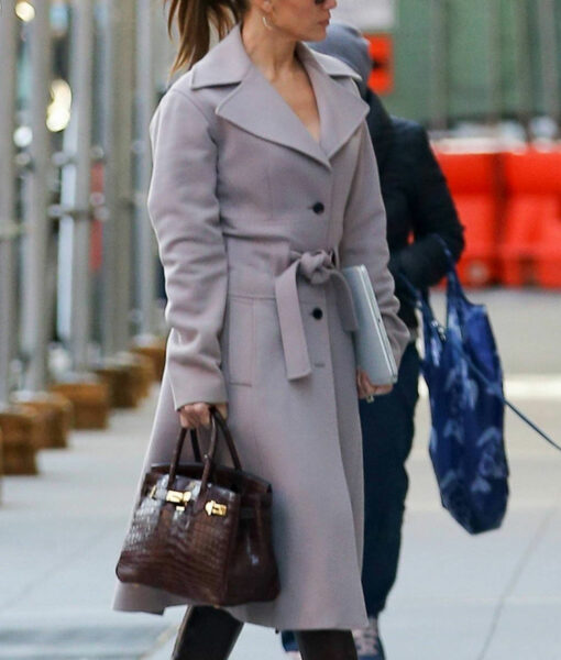 Jennifer Lopez NYC Wool Gray Trench Coat-1