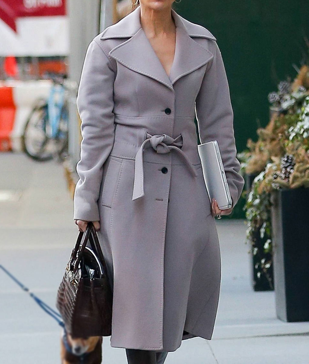 Jennifer Lopez Gray Trench Coat (4)