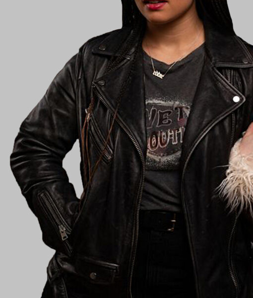 Lydia West Big Mood (Eddie) Black Leather Jacket-4