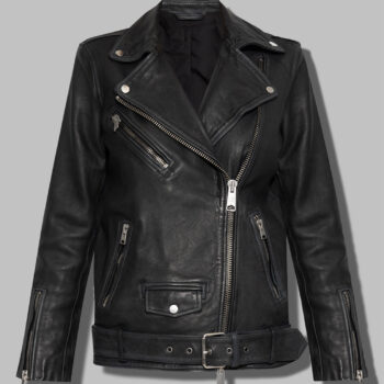 Lydia West Big Mood (Eddie) Black Leather Jacket-1