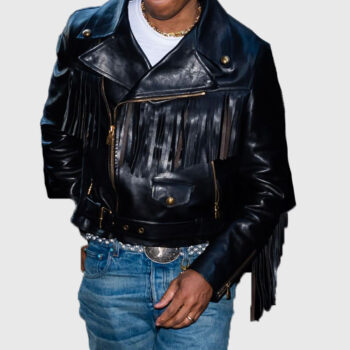 Collection Launch Pharrell Williams Black Leather Jacket-4