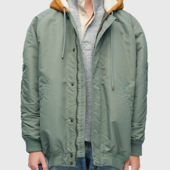 Shawn Mendes Green Hooded Bomber Jacket-3