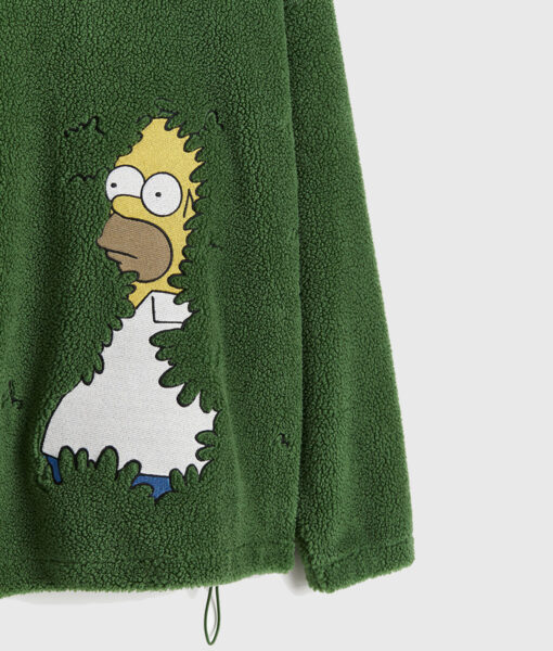 The Simpsons Homer Bush Green Shearling Jacket-2