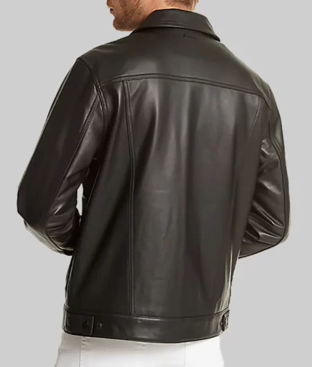 Austin Black Leather Trucker Jacket-2