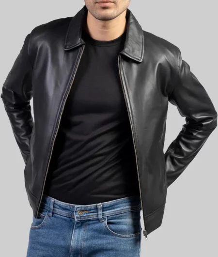 Greg Black Leather Jacket-3